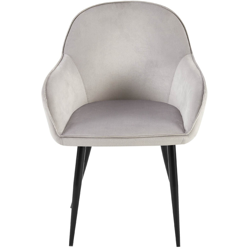 Lot de 2 chaises de salle à manger en velours Boise | gris