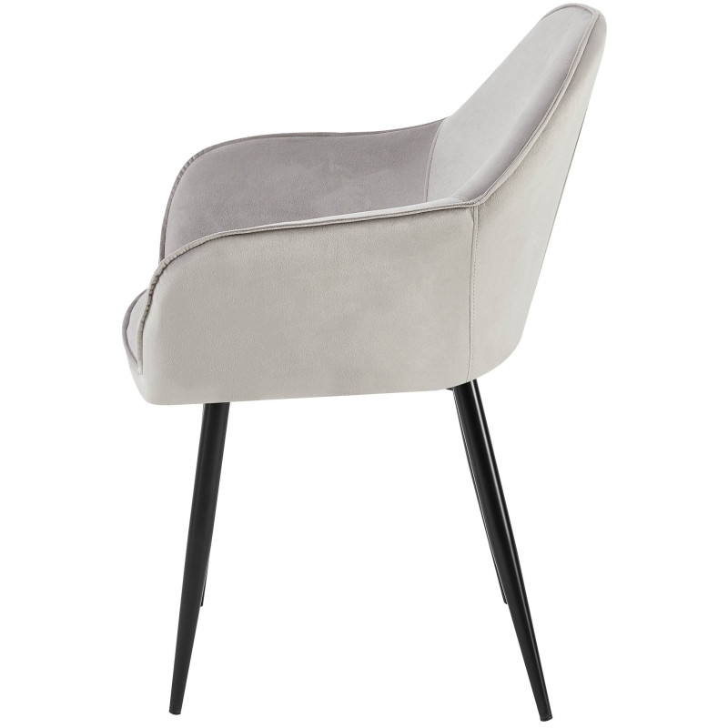 Lot de 2 chaises de salle à manger en velours Boise | gris