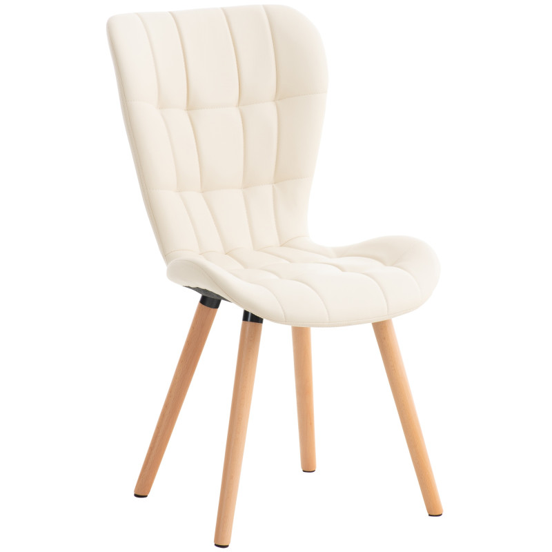 Chaise Elda en polyuréthane, couleur crème naturelle