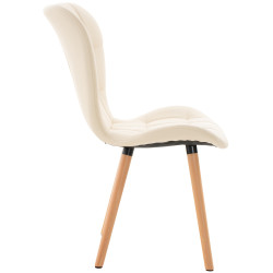 Chaise Elda en polyuréthane, couleur crème naturelle