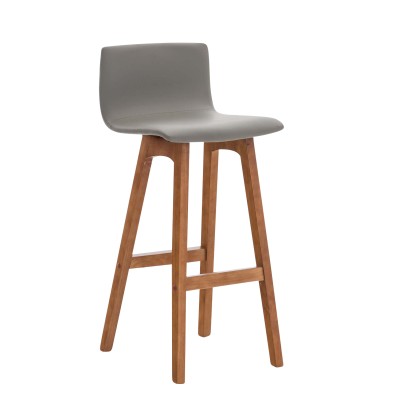 Tabouret de bar Taunus simili cuir noyer