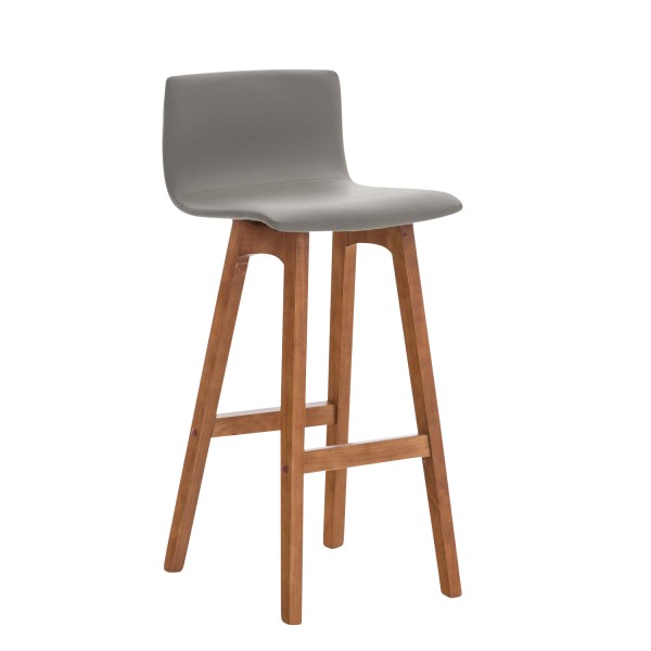 Tabouret de bar Taunus simili cuir noyer