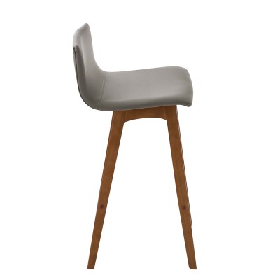 Tabouret de bar Taunus simili cuir noyer