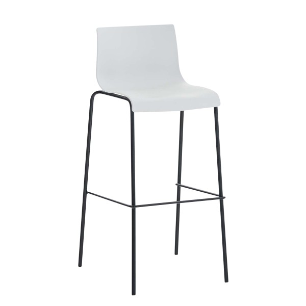 Tabouret de bar Hoover structure 4 pieds noir