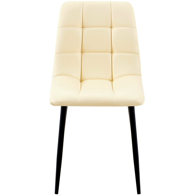 Lot de 4 chaises de salle à manger Antibes simili cuir | crème