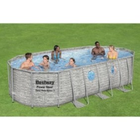 Kit Piscine hors sol - BESTWAY - Power Steel - 549 x 274 x 122 cm - Ovale (Avec pompe de filtration, échelle, bвche)