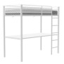 Lit mezzanine EDI 90 x 190 cm - Blanc - En métal - Sommier inclus