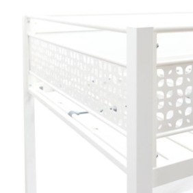 Lit mezzanine EDI 90 x 190 cm - Blanc - En métal - Sommier inclus