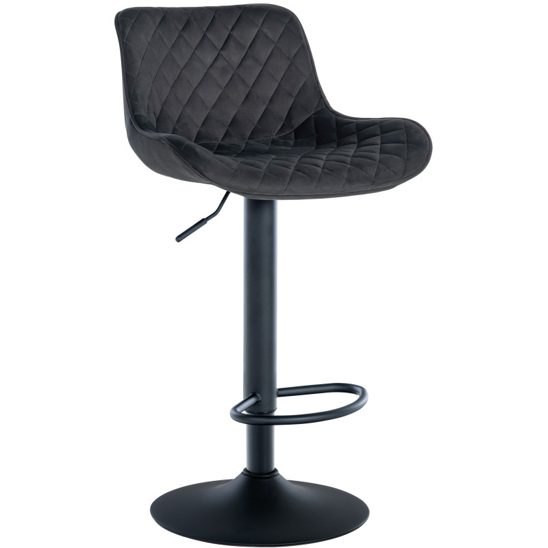 Tabouret de bar Minosa velours noir