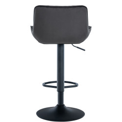 Tabouret de bar Minosa velours noir
