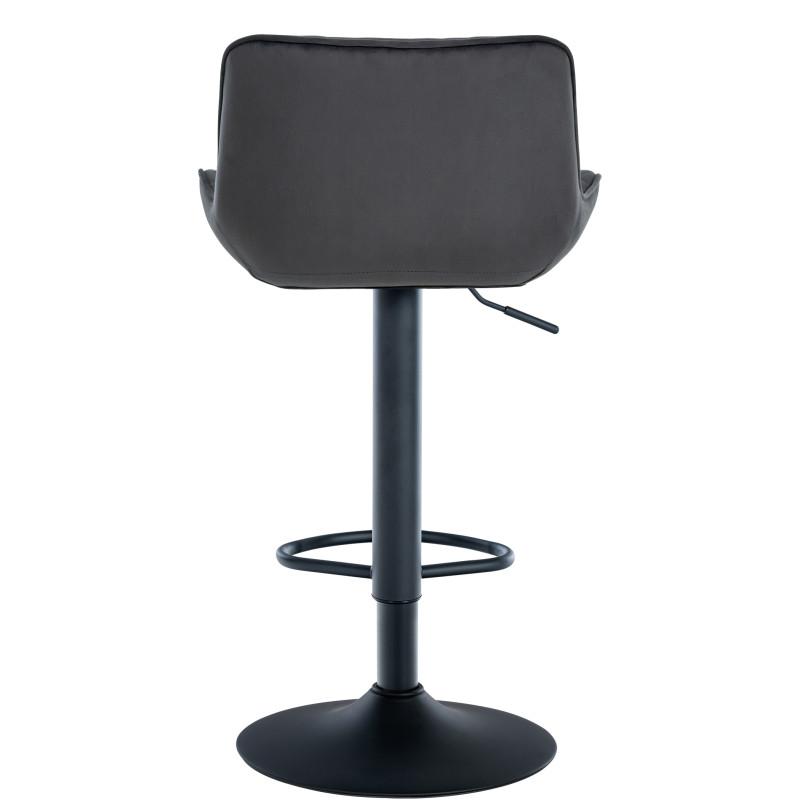 Tabouret de bar Minosa velours noir