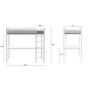 Lit mezzanine EDI 90 x 190 cm - Blanc - En métal - Sommier inclus