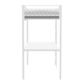 Lit mezzanine EDI 90 x 190 cm - Blanc - En métal - Sommier inclus