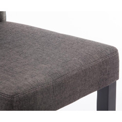 Ensemble de 4 chaises de salle à manger Ina, tissu noir/gris foncé
