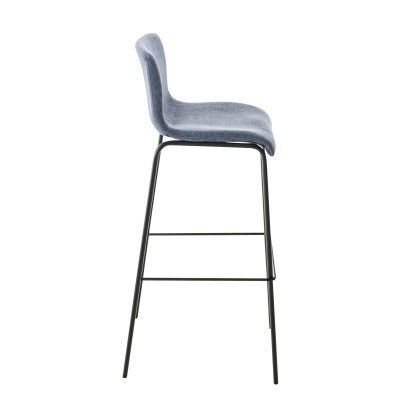 Tabouret de bar Hoover tissu 4 pieds structure noir