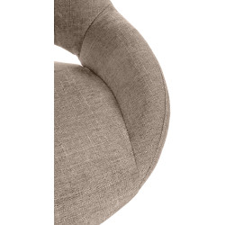 Tabouret de bar Milet tissu blanc taupe