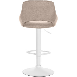 Tabouret de bar Milet tissu blanc taupe