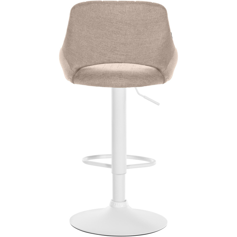 Tabouret de bar Milet tissu blanc taupe