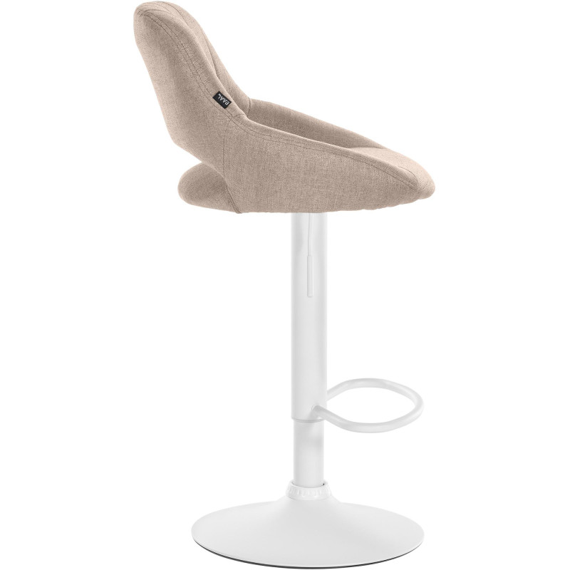 Tabouret de bar Milet tissu blanc taupe