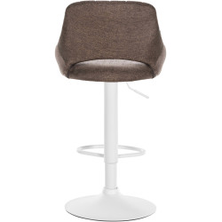 Tabouret de bar Milet tissu blanc marron