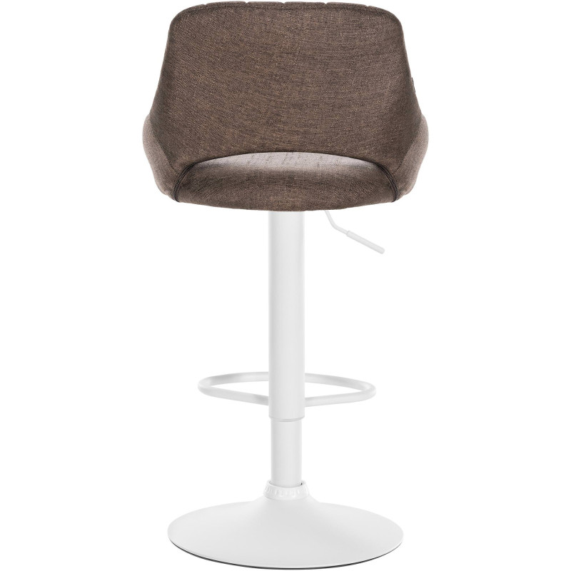 Tabouret de bar Milet tissu blanc marron