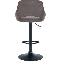 Tabouret de bar Milet tissu noir gris foncé