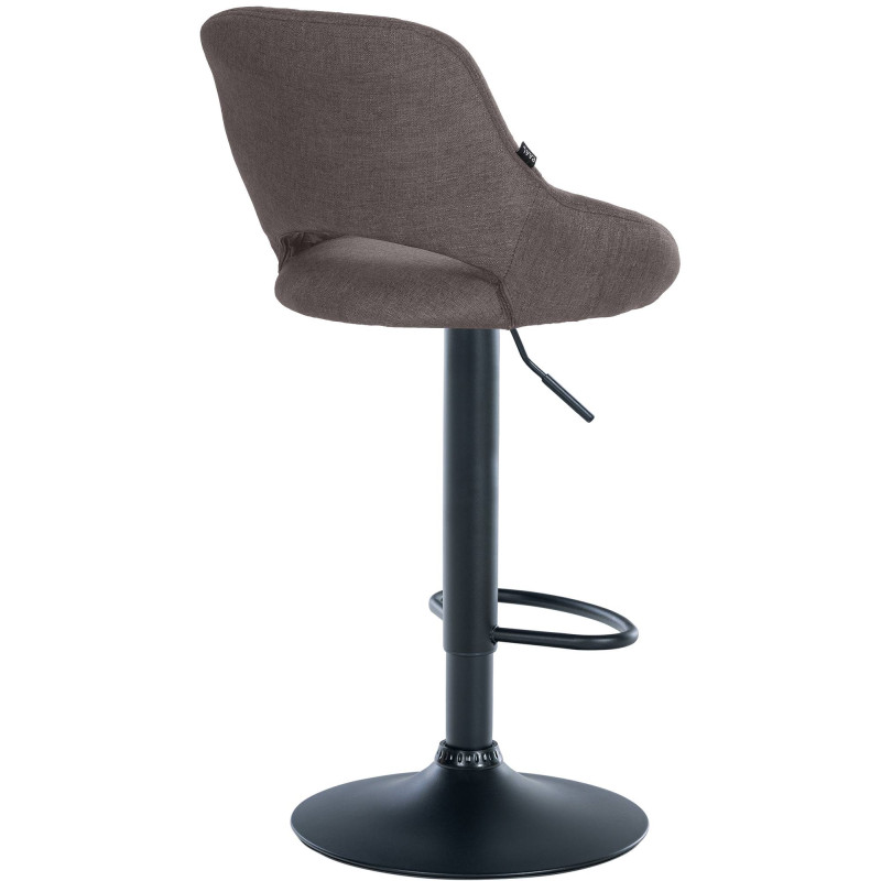 Tabouret de bar Milet tissu noir gris foncé