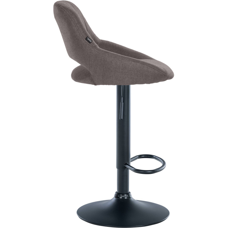 Tabouret de bar Milet tissu noir gris foncé