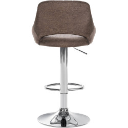 Tabouret de bar Milet tissu chrome marron