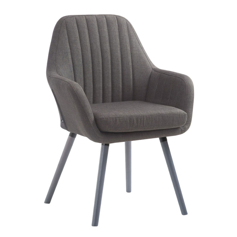 Fauteuil Florian, tissu gris/gris foncé
