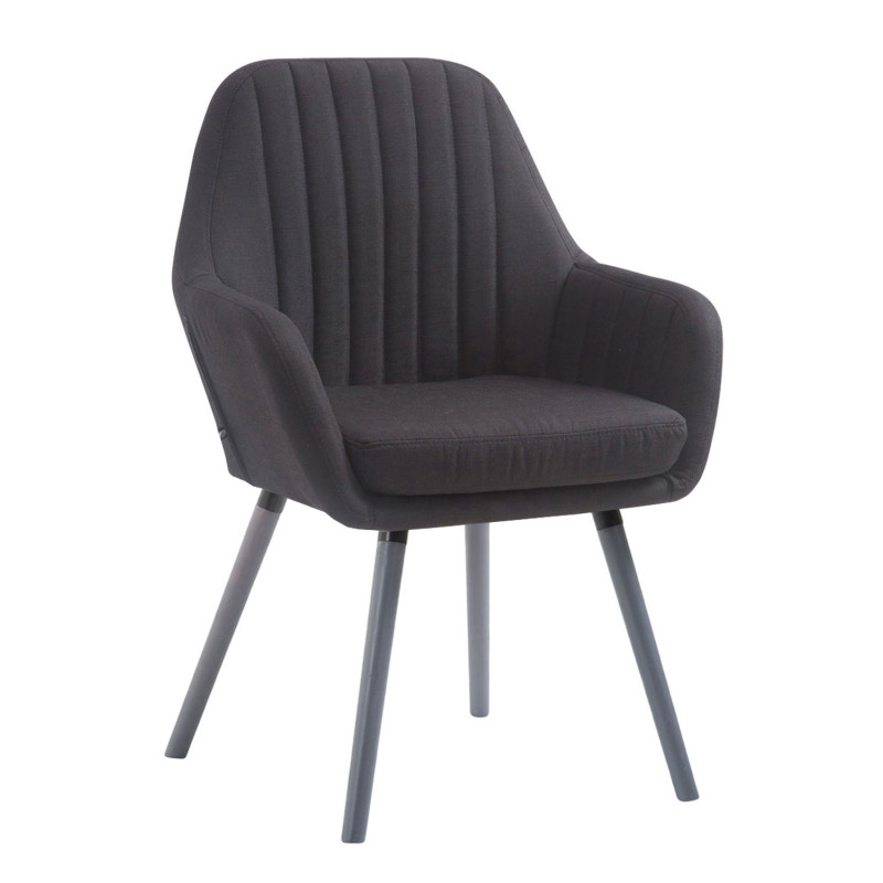 Fauteuil Florian, tissu gris/noir