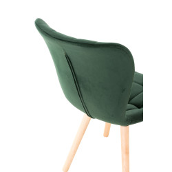 Fauteuil Elda, velours, vert