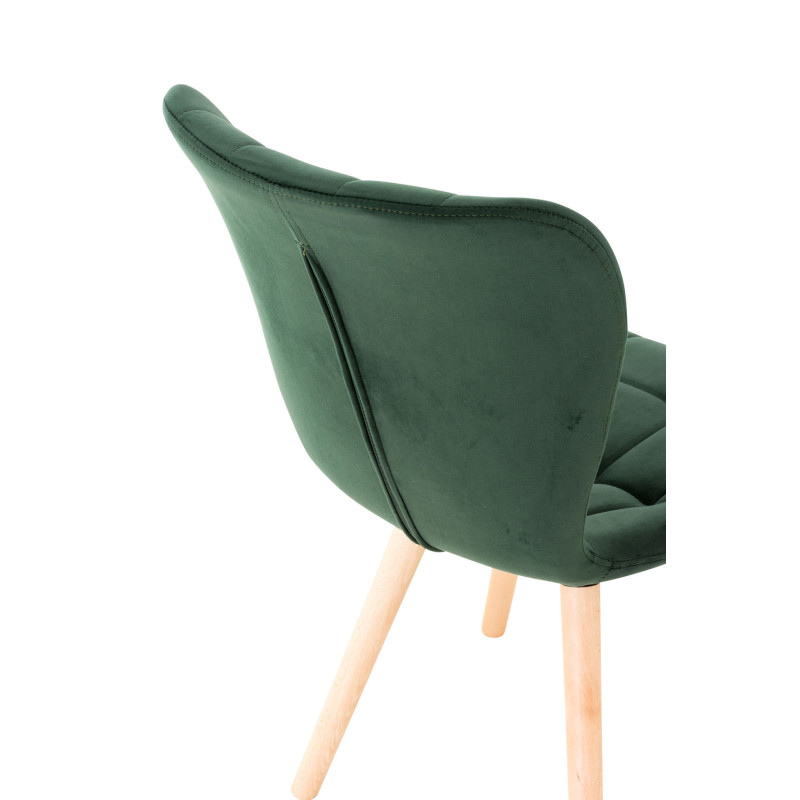 Fauteuil Elda, velours, vert