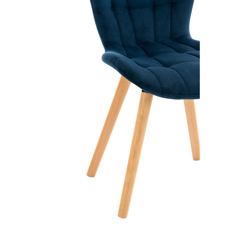 Fauteuil Elda, velours, bleu
