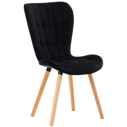 Fauteuil Elda, velours, noir