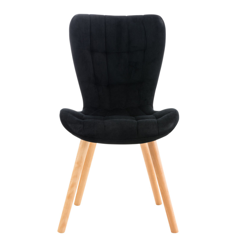 Fauteuil Elda, velours, noir
