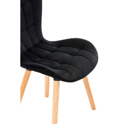 Fauteuil Elda, velours, noir