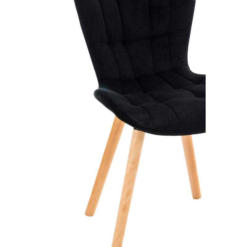 Fauteuil Elda, velours, noir