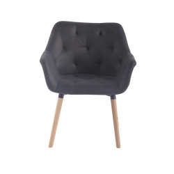 Chaise de salle à manger Cassidy Vintage, similicuir, noir naturel