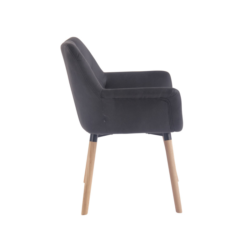 Chaise de salle à manger Cassidy Vintage, similicuir, noir naturel