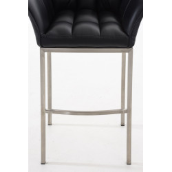 Tabouret de bar Damaso E avec structure à 4 pieds noir