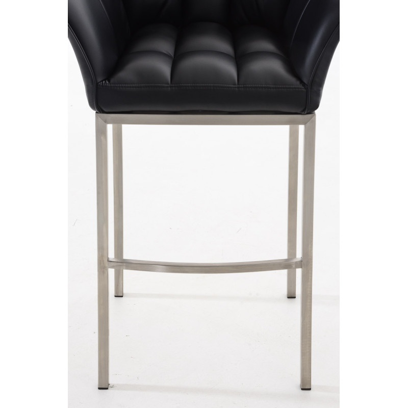 Tabouret de bar Damaso E avec structure à 4 pieds noir