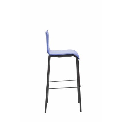 Tabouret de bar Kado simili cuir Carré plat noir