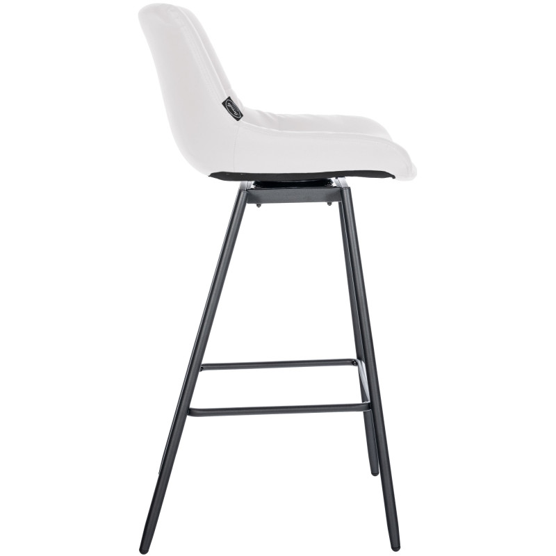 Tabouret de bar pivotant Weston en similicuir blanc