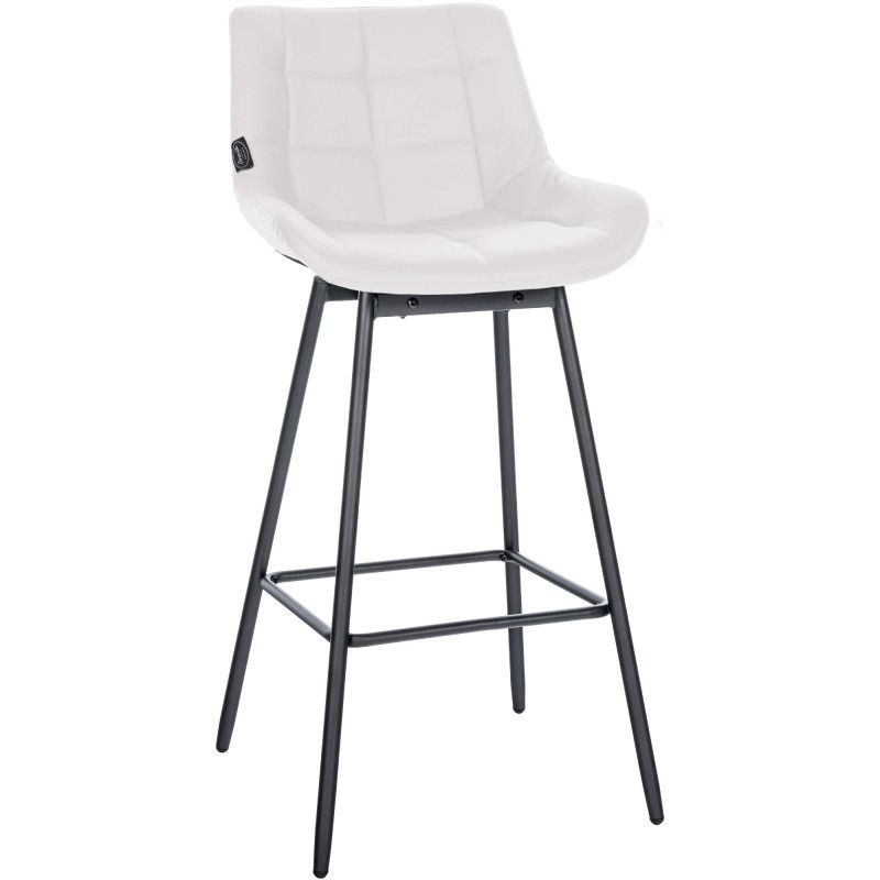 Tabouret de bar pivotant Weston en similicuir blanc