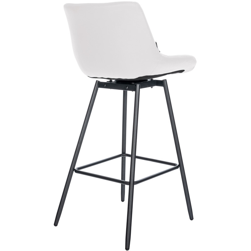 Tabouret de bar pivotant Weston en similicuir blanc