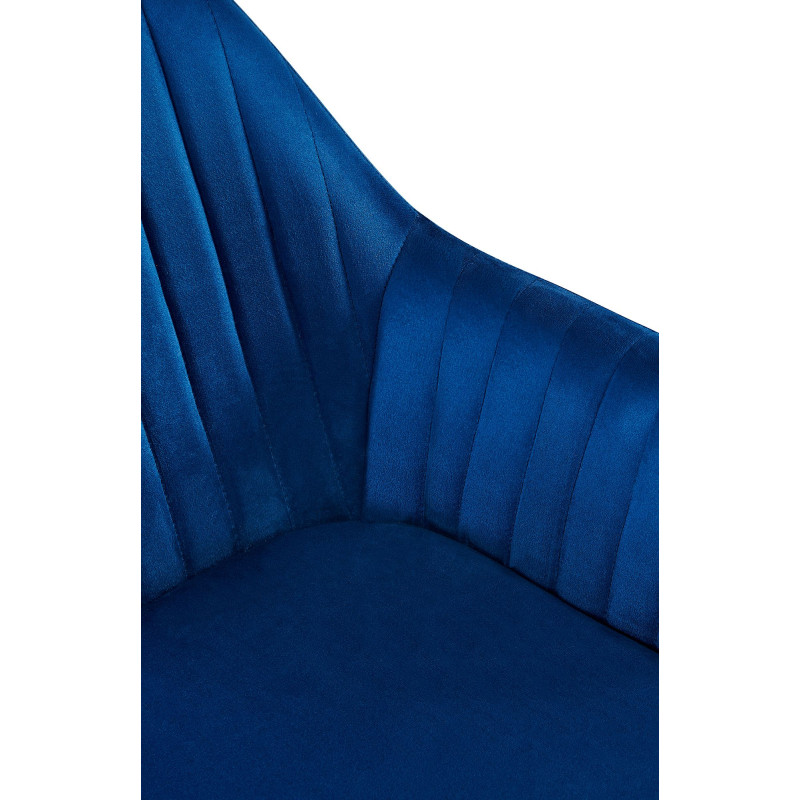 Ensemble de 2 chaises de salle à manger en velours Welby | bleu foncé