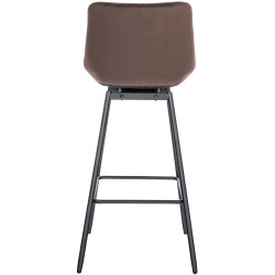 Tabouret de bar pivotant Weston en velours marron