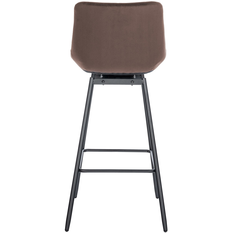 Tabouret de bar pivotant Weston en velours marron