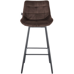 Tabouret de bar pivotant Weston en velours marron